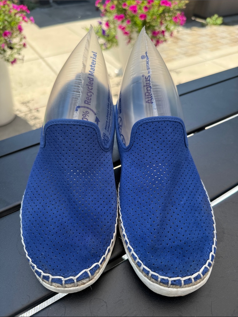 Women's Navy Perforated Slip-On Espadrilles